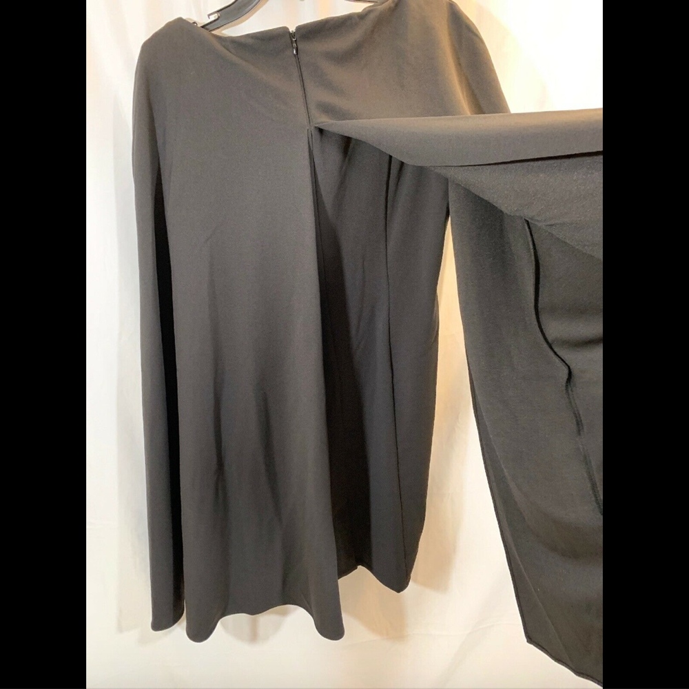 NEW Adrianna Papell Cape Sheath Dress in Black - Picture 7 of 8